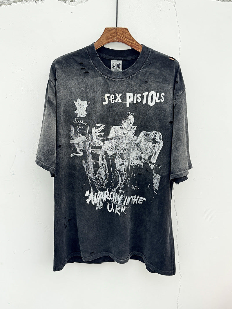 Men Vintage T-Shirts "SEX PiSTOLS" Band Saint Michael T-Shirt