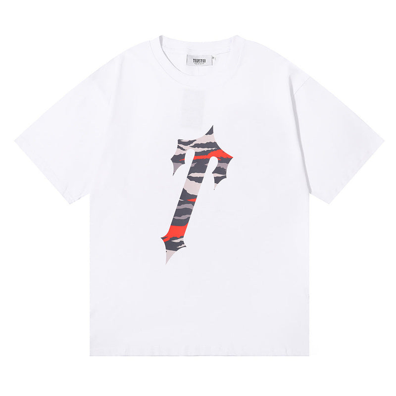 Trapstar T Shirts Trapstar Red Camouflage Print Casual Short Sleeve T-Shirt