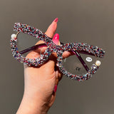 Trendy punk glasses rainbow frame retro