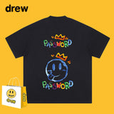 Drew T Shirts Short Sleeve T-shirt Smiley Face Letter Print
