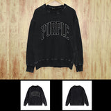 Purple Brand Distressed Sweatshirt Retro Vintage Crew Neck Sweater