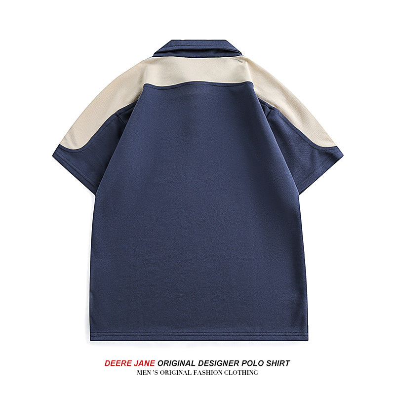 Men T-shirt Patchwork Short-Sleeved T-shirt Men's Summer Wide Leisure