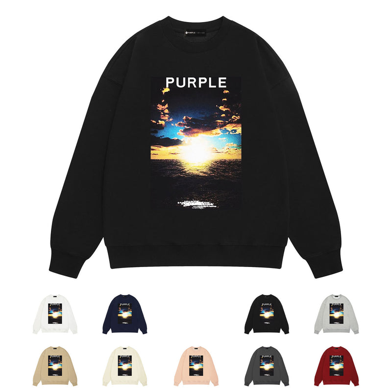 Purple Brand Sweatshirt Loose Crew Neck Sweater