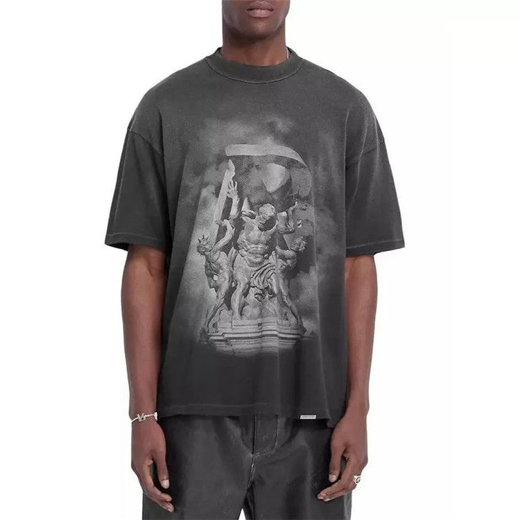 Mens Vintage T-Shirts REPRESENT FW24 Hercules Sculpture Printed Short Sleeve T-Shirt