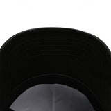 Trendy flat brimmed hat metal inlay