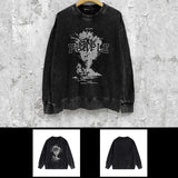 Purple Brand Distressed Sweatshirt Retro Vintage Crew Neck Sweater
