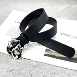 Chh Chrome Heart Belt Big Tongue Buckle Lychee Pattern