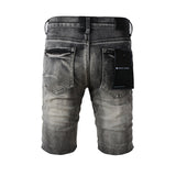 Purple Brand Denim Shorts High Street Black Ripped Patch