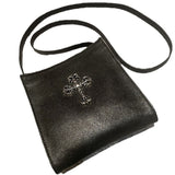 Chh Chrome Heart Leather Bag Flame Cross Leather