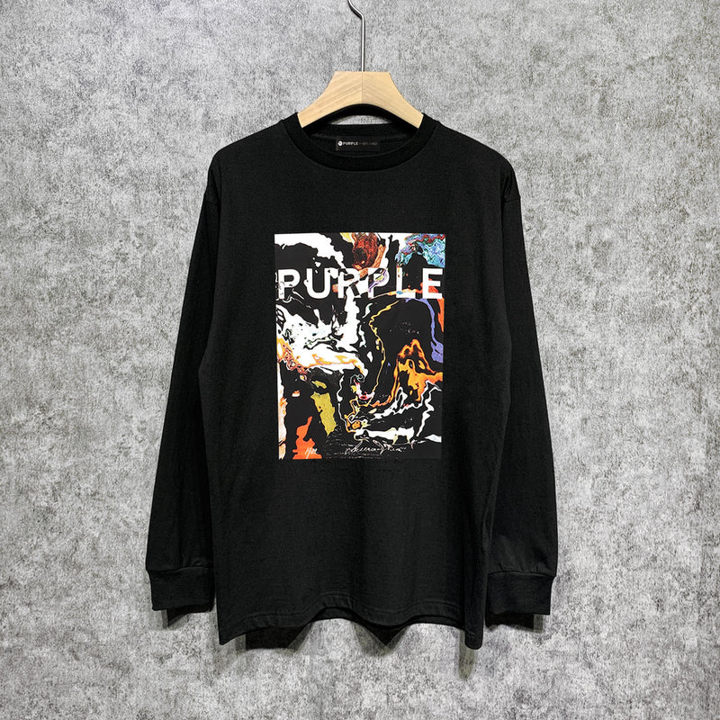 Purple Brand Long Sleeve T-Shirt Fashion Loose Long Sleeve Top