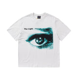 Mens Vintage T-Shirts SAINT MICHAEL CHO God's Eye Print Short Sleeve Vintage Washing Water