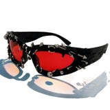 Trendy punk glasses rivet decoration