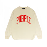 Purple Brand Long Sleeve T-Shirt Fashion Loose Long Sleeve Top