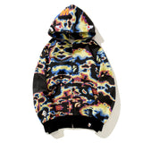 Bathing Ape Hoodie Thermal Imaging Camouflage Shark Hooded Cardigan Zip Sweater Jacket