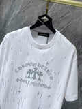 Chh Chrome Hearts T Shirts Sanskrit Star Splashing Ink Casual Sports Men's and Women's Short Sleeve T-Shirts