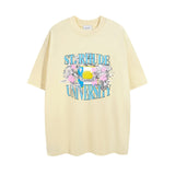 Rhude T Shirt Micro Label Flower Letter Print Pattern Short Sleeve T-Shirt