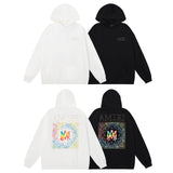 Amiri Hoodie AMI Colorful Pattern Letter Print Hooded Sweater for Men and Women