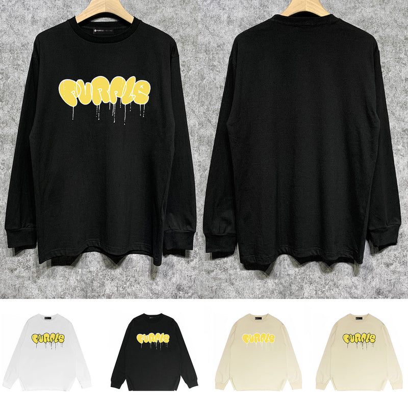 Purple Brand Long Sleeve T-Shirt Fashion Loose Long Sleeve Top