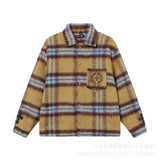 CHH Chrome Heart Coat ChromeHearts Retro Design Jacket Plaid Casual Cotton