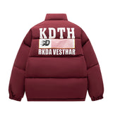 Mens Vintage Jackets Cotton Clothing Short High Street Stand-Up Collar Warm Padded Jacket