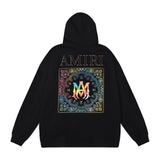 Amiri Hoodie AMI Colorful Pattern Letter Print Hooded Sweater for Men and Women