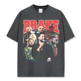 Drake T Shirts Hip Hop Drake Print Short Sleeve