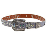 Hip-hop punk rhinestone belt flower buckle accessories punk style