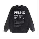 Purple Brand Distressed Long Sleeve Shirt Fashion Distressed Loose Long-sleeved Top