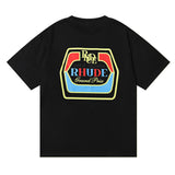 Rhude T Shirt Micro Label Wheat Ear Letter Print Short Sleeve T-Shirt