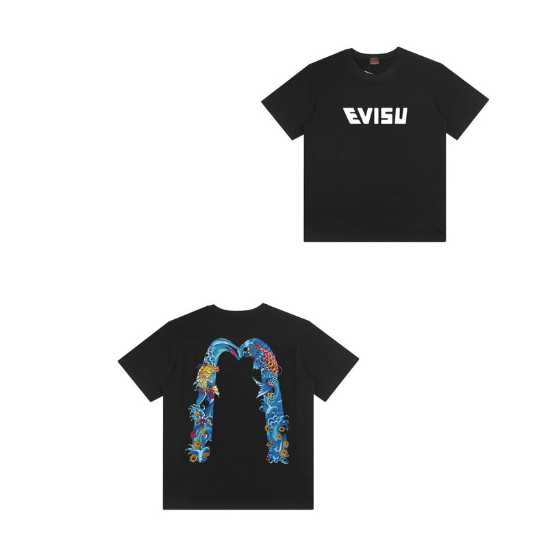 Evisu T Shirts Casual Versatile Unisex T Shirts