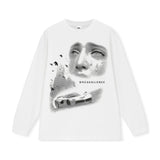 Vintage T-shirts Printed Short Sleeve T-Shirt Cotton White Loose T-Shirt
