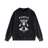 Purple Brand Distressed Sweatshirt Retro Vintage Crew Neck Sweater