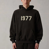 Fog Essentials Hoodie Flocking Logo '1977'kua Loose Fleece Sweater