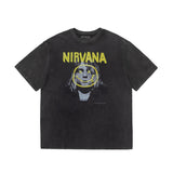 Men Vintage T-Shirts vintage Nirvana Koben print vintage washed old short sleeves