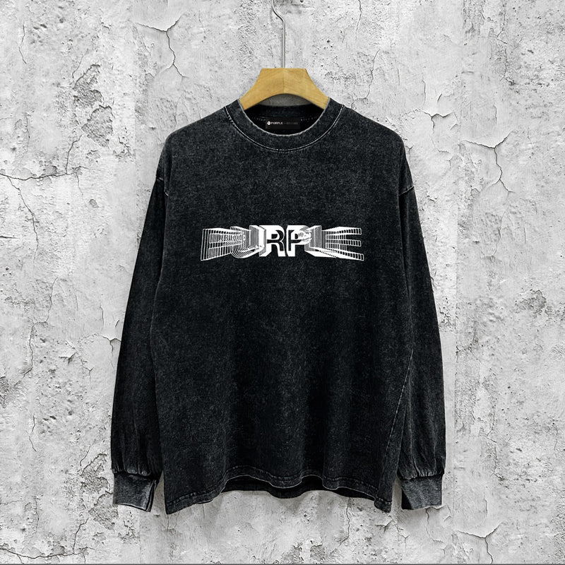 Purple Brand Distressed Long Sleeve Shirt Fashion Distressed Loose Long-sleeved Top