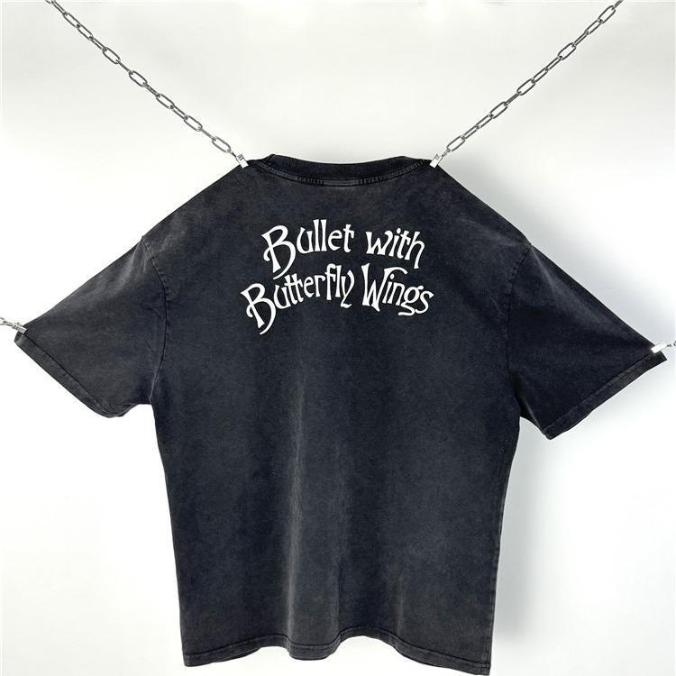Men Vintage T-Shirts "The Smashing Pumpkins" Bullet With Butterfly Wings
