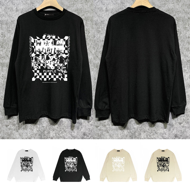 Purple Brand Long Sleeve T-Shirt Fashion Loose Long Sleeve Top
