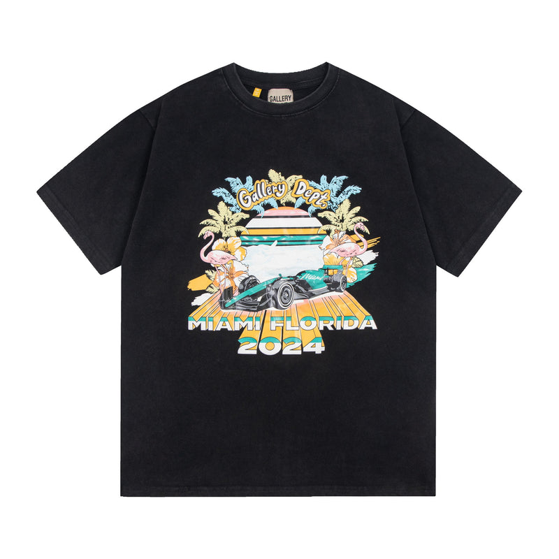 Gallery Dept T-Shirt Racing Alphabet Washed Short Sleeve T-Shirt
