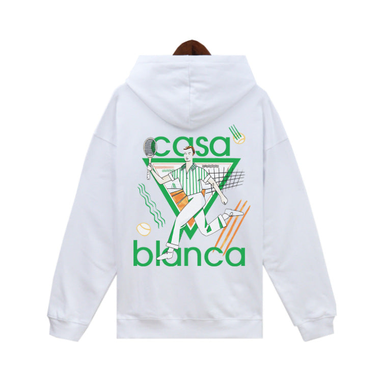 Casablanca Hoodie Autumn/Winter Letter Print Hooded Sweater