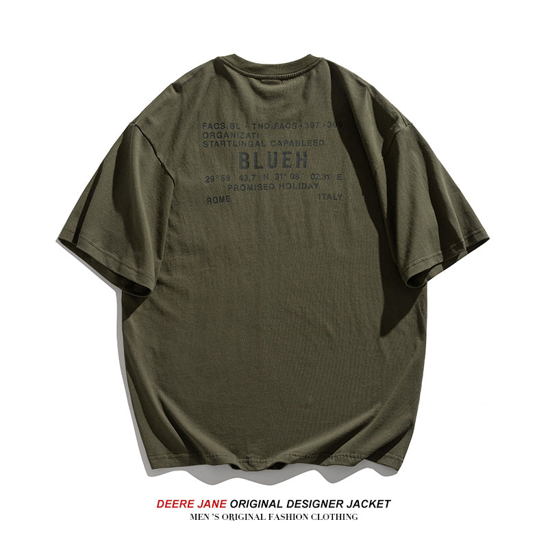 Men T-Shirts Summer Short Sleeve T-shirt Men Loose Retro Half Sleeve