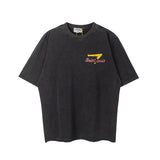 Mens Vintage T-Shirts vintage Washed Old Short Sleeves Loose Crew Neck