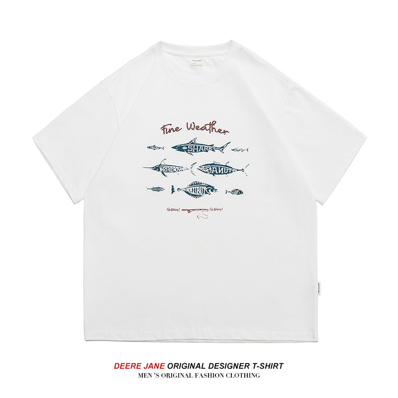 Men's T-Shirts Cotton Short-Sleeved T-shirt Men's Summer Top Half Sleeve Casual