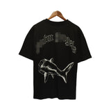 Palm Angels T Shirts Sketch Break Shark Alphabet Short Sleeve T-Shirt