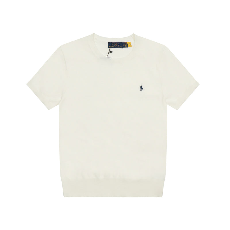 Ralph Lauren Knitted sweaters Ralph Lauren Knitted Short Sleeved Shirt RLl Pony Standard Knitted Twist Embroidered Short Sleeve Top T-Shirt