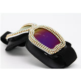 Trendy punk glasses diamond retro windproof and dustproof