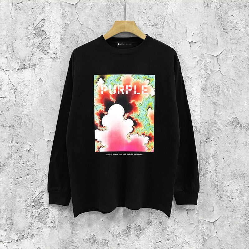 Purple Brand Long Sleeve T-Shirt Fashion Loose Long Sleeve Top