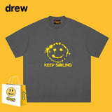 Drew T Shirts Smiley Face Short Sleeve Fashion Printed T-shirt