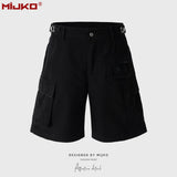 MIJKO Mens Shorts Casual Shorts Frayed Shorts