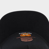 Trendy flat brimmed hat sun and wind protection