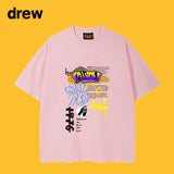 Drew T Shirts Short Sleeve Graffiti Printing